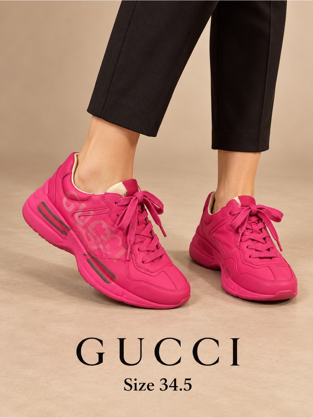 Gucci Fuchsia Chunky Lace-Up Sneakers